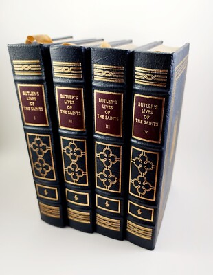 Butler’s Lives of the Saints 4 Volume Set Vtg 1995 The Easton Press Leather !!!-image