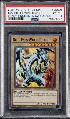 2021 YU-GI-OH! LEGEND DUELISTS: SEASON 2 #EN001 BLUE-EYES WHITE DRAGON PSA 8-image