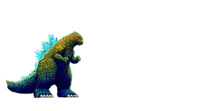 Cute Godzilla Illustration Vinyl Car Decal Sticker – Waterproof & UV-Resistant-image