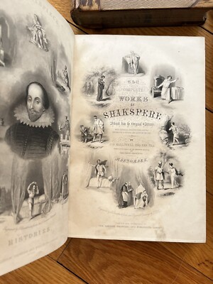 Complete works of Shakspere Antique set of 4 books 1850’s With Signature-image