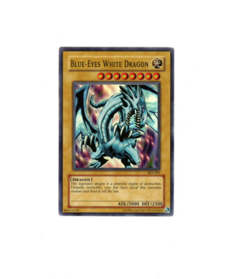 RARE YU-GI-OH Blue Eyes White Dragon HOLO SKE-001! SEE COND NM -image