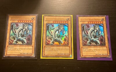 3 X Blue-Eyes White Dragon Retro Pack RP01-EN001 Unlimited Ultra Rare-image