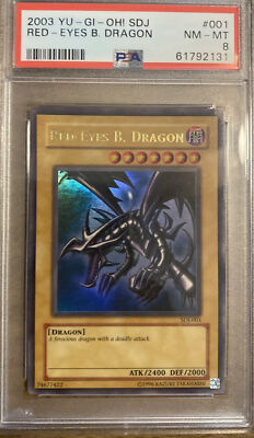 2003 Yu-Gi-Oh! SDJ #001 Red Eyes Black Dragon PSA 8 NEAR MINT-image