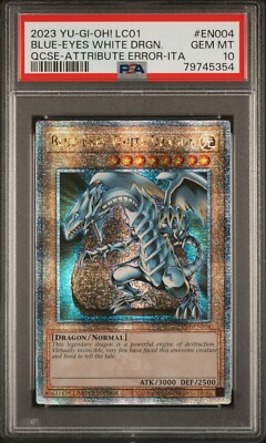 PSA 10 Blue Eyes White Dragon EN004 25th Quarter Century Secret Rare Yugioh ITA-image