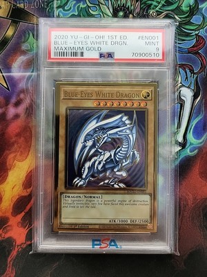 Yu-Gi-Oh! PSA 9 Blue-Eyes White Dragon MAGO-EN001 1st Edition Maximum Gold Mint-image