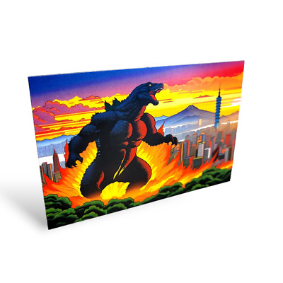 Godzilla Taipei 101 Taiwan Fantasy Art collectible fridge magnet-image