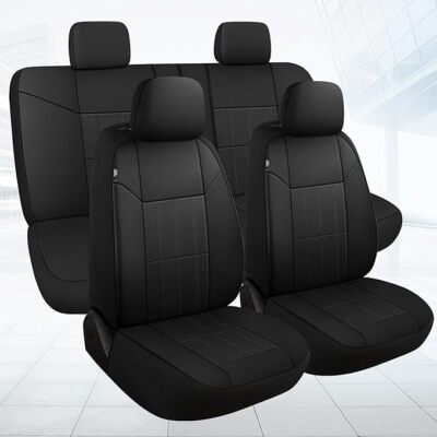 Play Video VarCozy Faux Leather Car Seat Covers Full Set Universal Seat Covers-image
