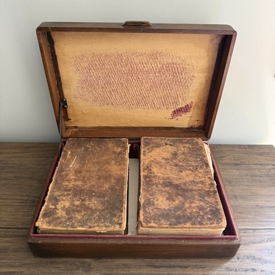 1832 Thomas Scott Holy Bible Set Vol I & III + Wood Case Collins & Hannay-image
