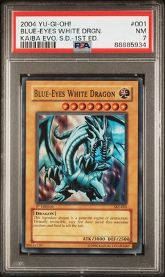 Yu-Gi-Oh! Blue Eyes White Dragon 1st Edition 2004 PSA 7 Kaiba S.D Card SKE-001-image