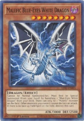 Yugioh Malefic Blue-Eyes White Dragon - 1st Edition - Plus Free Holographic Card-image