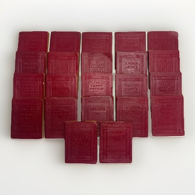 Antique 1920s Red Little Luxart Library Set of 22 Published by Robert K. Hass NY-image