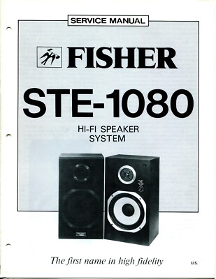 Vintage Fisher Service Manual Hi-Fi Speaker System Model STE-1080-image
