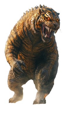 Tiger-Godzilla Hybrid Vinyl Car Decal Sticker – Waterproof & UV-Resistant-image