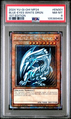 2024 YU-GI-OH! MP24-25TH ANV TIN: DUELING MIRRORS BLUE-EYES WHITE DRAGON PSA 8-image