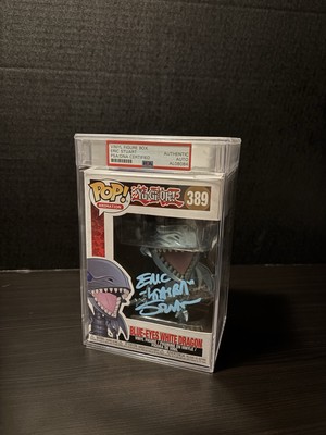 PSA Encapsulated Eric Stuart Signed Yu-Gi-Oh Funko Pop! Blue-Eyes White Dragon-image