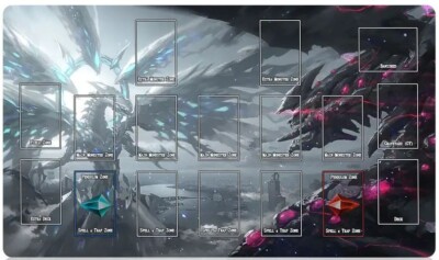 YuGiOh Playmat Blue Eyes White Dragon VS Red Eyes Black Dragon Game Mat Play Mat-image