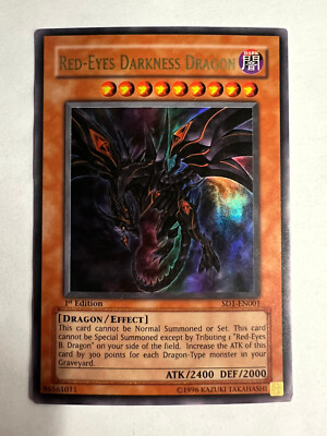 Yu-Gi-Oh! TCG Red-Eyes Darkness Dragon SD1-EN001 1st Edition LP/NM-image