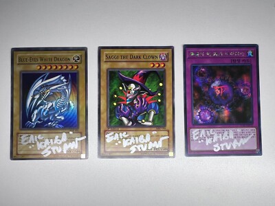 Yu-Gi-Oh! Blue-Eyes White Dragon SDK-001 - Card Lot Signed By Eric Stuart Kaiba-image