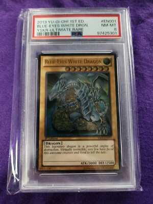 Blue Eyes White Dragon 1st Edition Ultimate Rare YSKR-EN001 Yugioh PSA 8 NM-MT -image