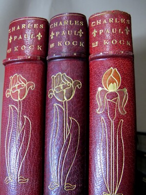 BEAUTIFUL Leather Bindings 3 vols CHARLES PAUL DE KOCK Limited Memorial ed-image