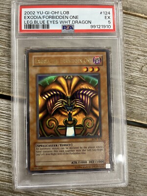 PSA 5 2002 You-Gi-OH! Exodia/Forbidden One LEG.BLUE EYES WHT.DRAGON #124-image