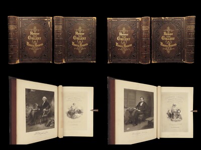 1862 Portrait Gallery Illustrated Lincoln Grant Bronte Dickens Washington 2v SET-image