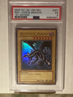 YuGiOh - Red Eyes B. Dragon 1st Edition SDJ-001 PSA 5 Regrade-image