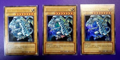Yugioh 3x Blue-Eyes White Dragon JMP-001 - ULTRA RARE-image