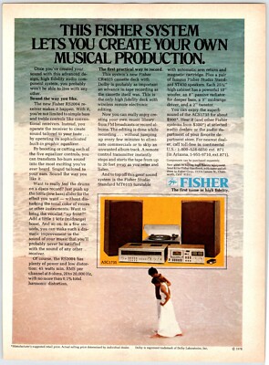 FISHER STEREO SYSTEM Vintage 1970's 8.25