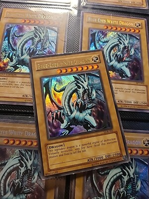Blue-Eyes White Dragon LOB-001 Ultra Rare Legend Of Blue Eyes Yugioh Card-image