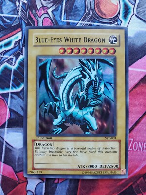 YUGIOH BLUE-EYES WHITE DRAGON SKE-001 SUPER 1ST ED MP-image