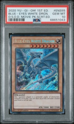 YuGiOh Blue-Eyes White Dragon MVP1-ENS55 1st Edition Secret Rare PSA 10-image