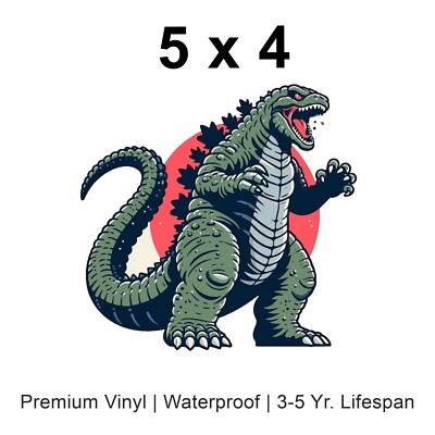 Red Sun Godzilla Sticker Vinyl Sticker Godzilla Peeker, Mecha Car Vinyl Decal-image