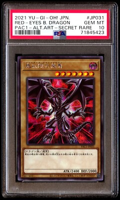 PSA 10 Gem Mint Red-Eyes Black Dragon PAC1-JP031 Alt Art SCR 2021 Japanese Card-image