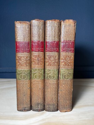 1770 Don Quixote 4-Volume Set |Smollett Translation| Hayman Engravings | Leather-image