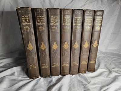 Mackey's History of Freemasonry Revised Ed Set Vol 1 Thru 7 Dated 1921-image