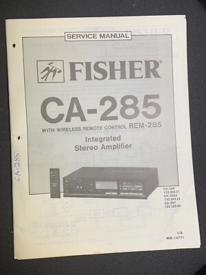 Fisher CA-285 Service Manual Integrated Stereo Amplifier Original-image