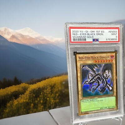 RED EYES BLACK DRAGON 2020 Yu-Gi-Oh 1st Edition Maximum Gold PSA 9 MAGO-EN003-image