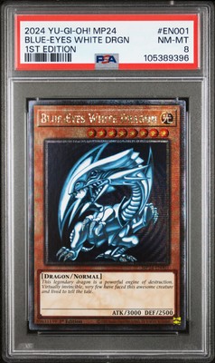2024 YU-GI-OH! MP24-25TH ANV TIN: DUELING MIRRORS BLUE-EYES WHITE DRAGON PSA 8-image
