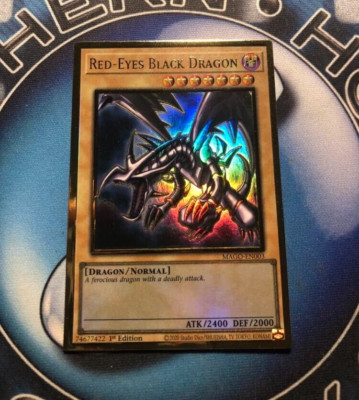 *** RED-EYES BLACK DRAGON *** ORIGINAL ART  1ST EDITION GOLD RARE (MINT) YUGIOH!-image