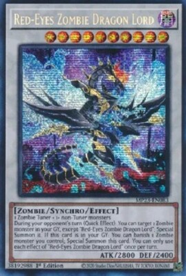 Yugioh Red-Eyes Zombie Dragon Lord 1st Prismatic Secret Rare NM - Free Holo Card-image