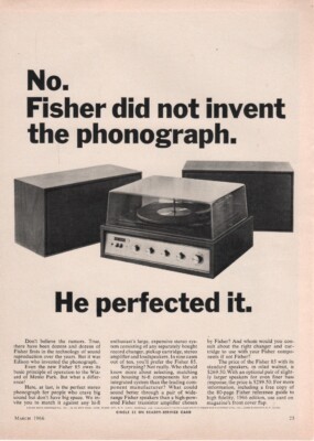 Fisher - Model 85 Stereo System - Original Magazine Ad - 1966-image