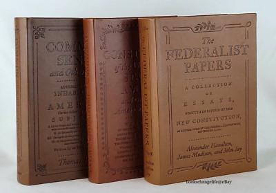 COMMON SENSE FEDERALIST PAPERS CONSTITUTION Set of 3 Faux Leather Deluxe Edition-image