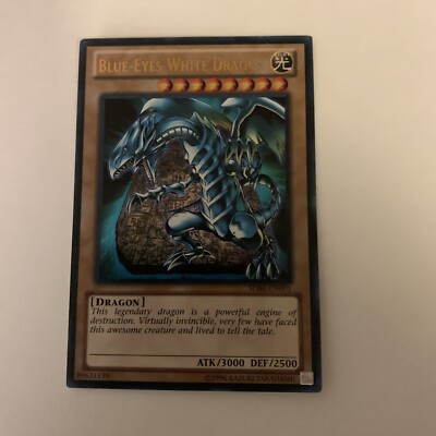 Konami Yu Gi Oh 1996 Blue Eyes White Dragon Card *Rare*. 1st Edition 1996-image