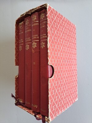 Collins Tudor Shakespeare 4-Volume Set - 1966, Red Leather, Used-image