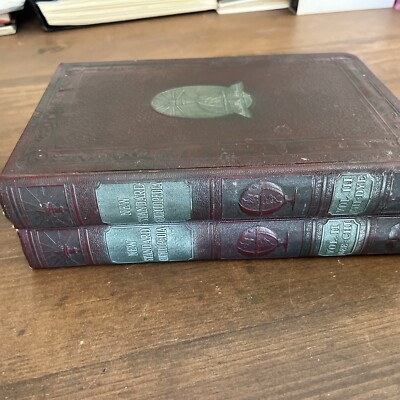 SET 2 1929 New Standard Encyclopedia Leather Volumes 2 & 3 BEE-CHI and CHI-DYE-image