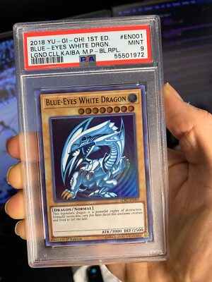 Yugioh 2018 Blue-Eyes White Dragon LCKC-EN001 Ultra 1st PSA 9 MINT-image