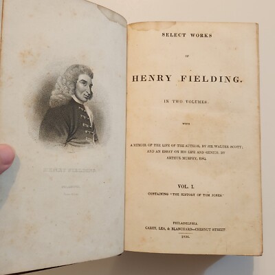 1834 Select Works Of Henry Fielding Leather bound 2 Volume Set-image