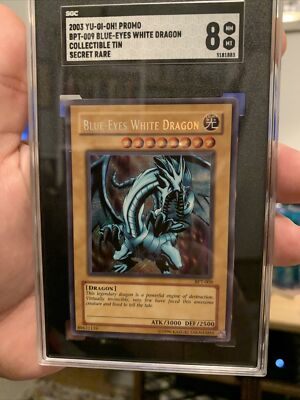 YuGiOh Blue-Eyes White Dragon | Secret Rare | BPT-009 In Slab NM SGC 8-image