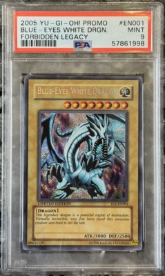 Yugioh Card Blue-Eyes White Dragon PSA 9 Forbidden Leg. Promo FL1-EN001 2005 (1)-image